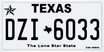 TX license plate DZI6033