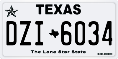 TX license plate DZI6034