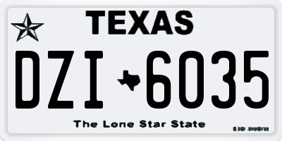 TX license plate DZI6035