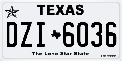 TX license plate DZI6036