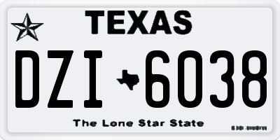 TX license plate DZI6038