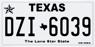 TX license plate DZI6039