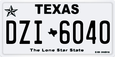 TX license plate DZI6040