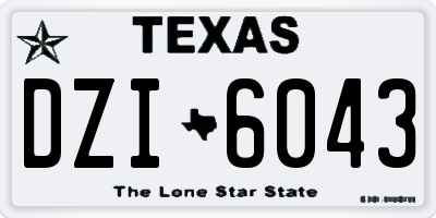 TX license plate DZI6043
