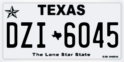 TX license plate DZI6045