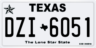 TX license plate DZI6051
