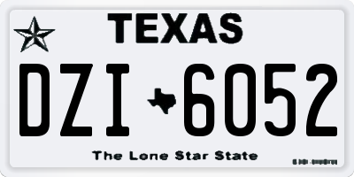 TX license plate DZI6052