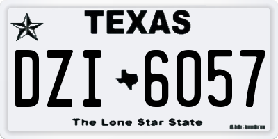 TX license plate DZI6057