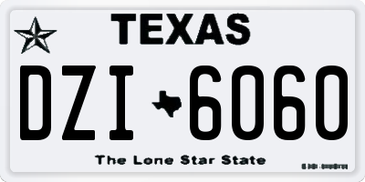 TX license plate DZI6060