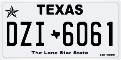 TX license plate DZI6061