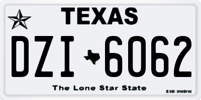 TX license plate DZI6062