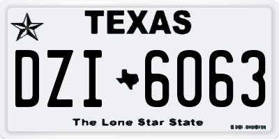 TX license plate DZI6063