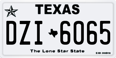 TX license plate DZI6065