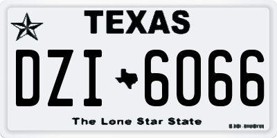 TX license plate DZI6066