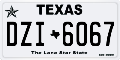 TX license plate DZI6067