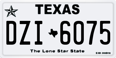 TX license plate DZI6075