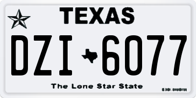 TX license plate DZI6077
