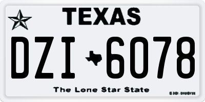 TX license plate DZI6078