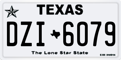 TX license plate DZI6079