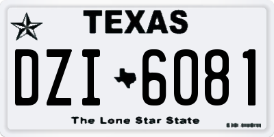 TX license plate DZI6081