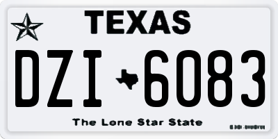 TX license plate DZI6083