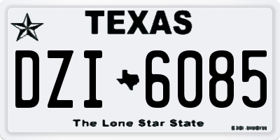 TX license plate DZI6085