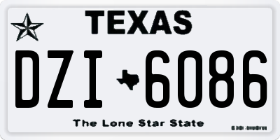 TX license plate DZI6086