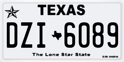 TX license plate DZI6089