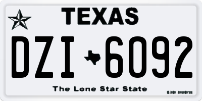 TX license plate DZI6092
