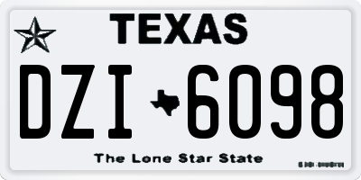 TX license plate DZI6098