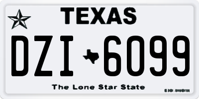 TX license plate DZI6099