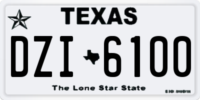 TX license plate DZI6100