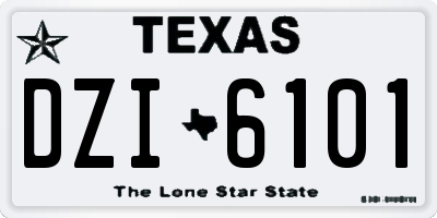 TX license plate DZI6101
