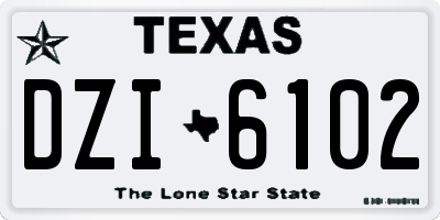 TX license plate DZI6102