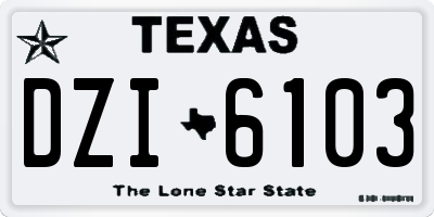 TX license plate DZI6103