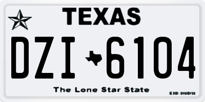 TX license plate DZI6104
