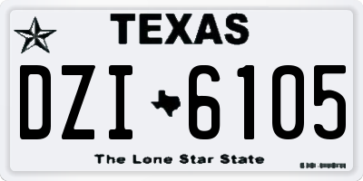 TX license plate DZI6105