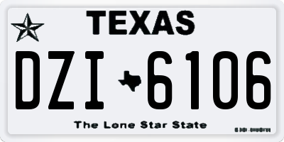 TX license plate DZI6106