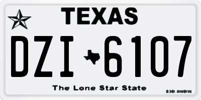 TX license plate DZI6107