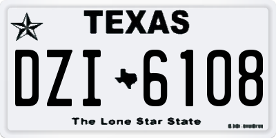 TX license plate DZI6108