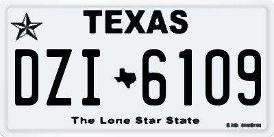 TX license plate DZI6109