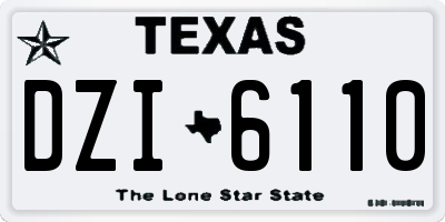 TX license plate DZI6110