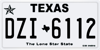 TX license plate DZI6112