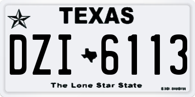 TX license plate DZI6113