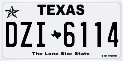 TX license plate DZI6114
