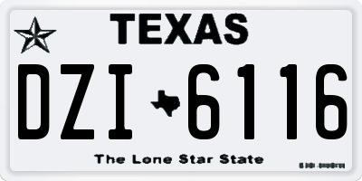 TX license plate DZI6116