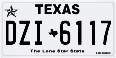 TX license plate DZI6117