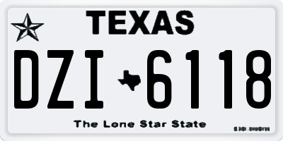 TX license plate DZI6118