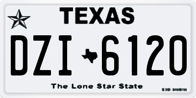 TX license plate DZI6120
