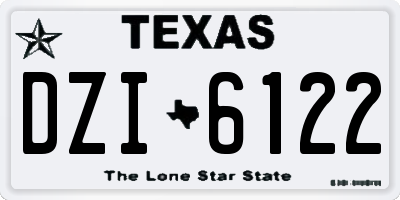 TX license plate DZI6122